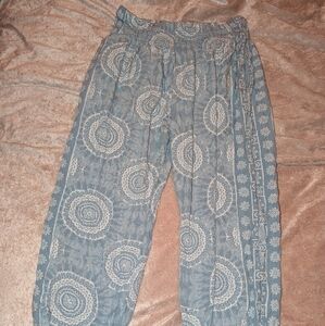 Blue Patterned Women's Pants